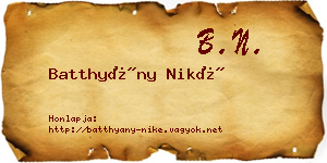 Batthyány Niké névjegykártya